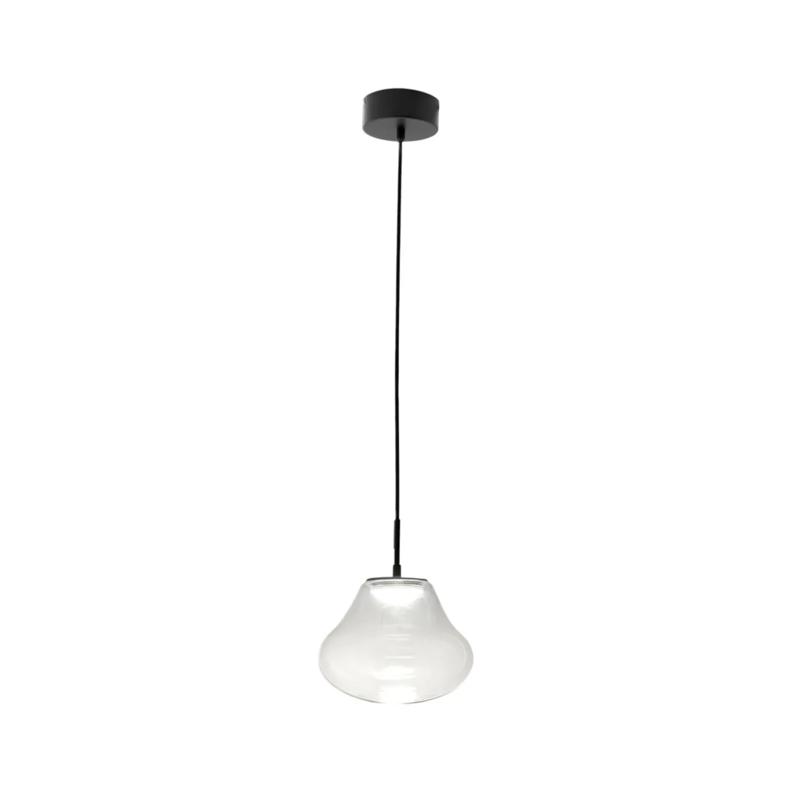 LED-Pendelleuchte Deva, klar, Glas, Ø 25 cm, CCT, dimmbar