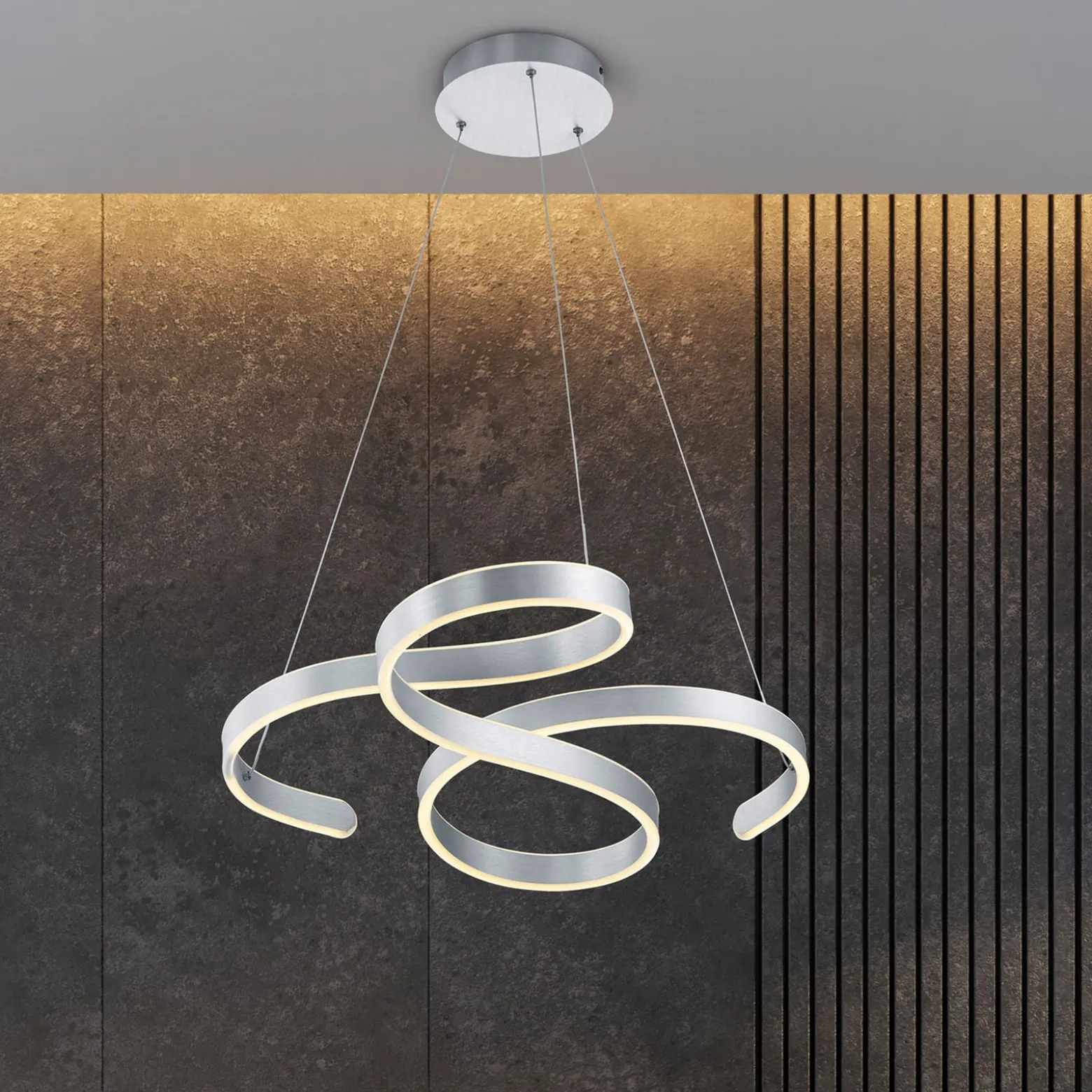 LED-Pendelleuchte Francis, aluminium gebürstet