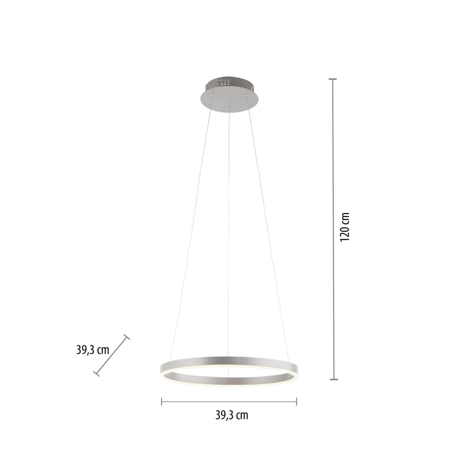 LED-Pendelleuchte Ritus, Ø 39,3cm, aluminium