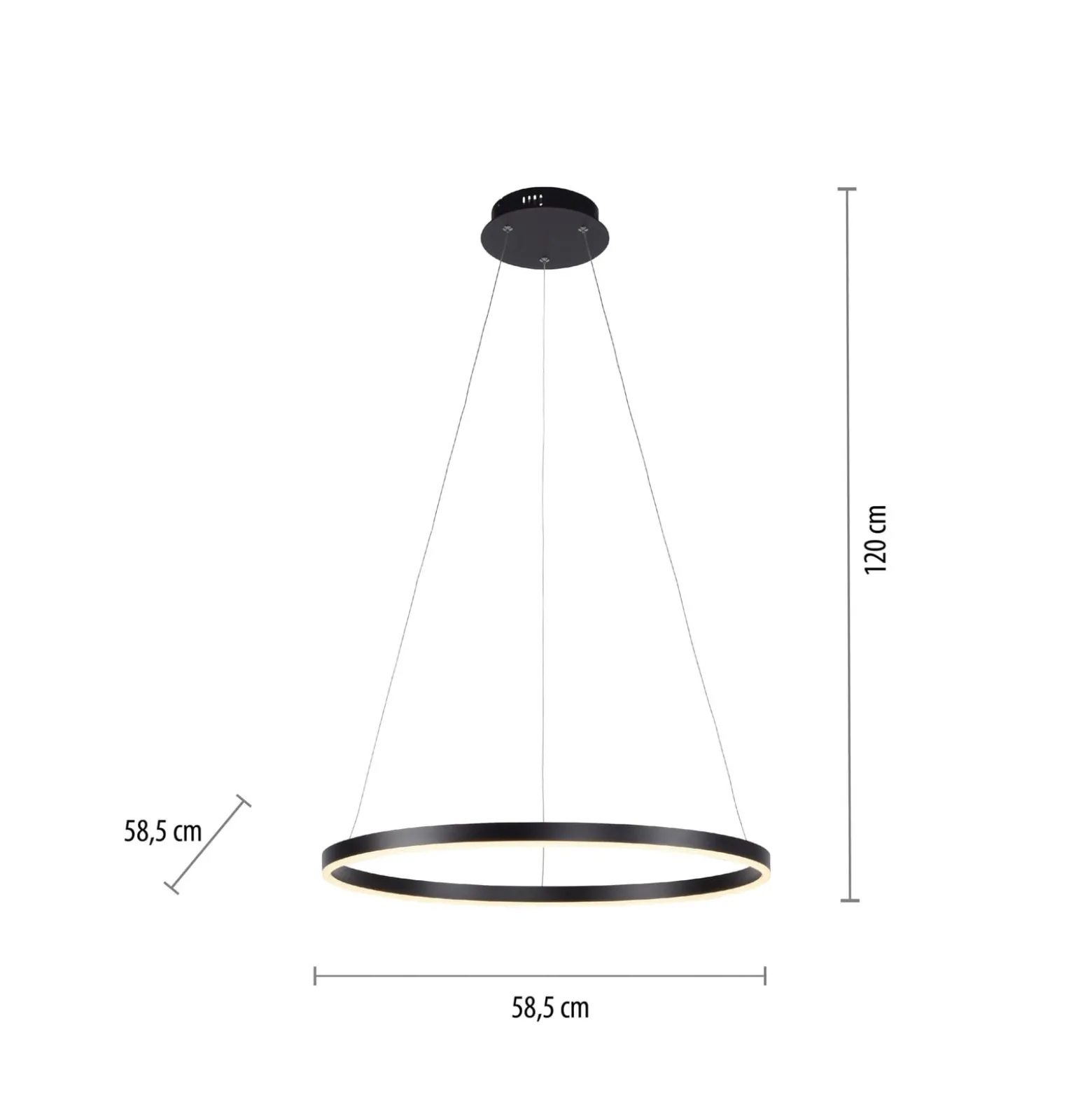 LED-Pendelleuchte Ritus, Ø 58,5cm, anthrazit