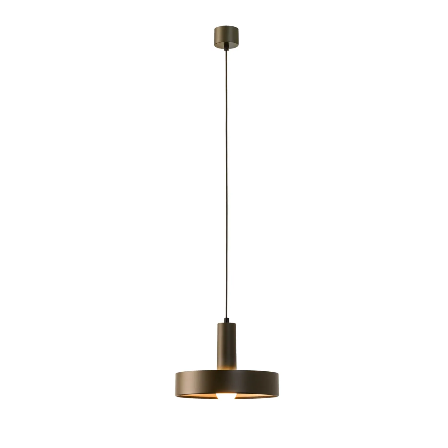 LEDS-C4 Pendellampe Keops 1, braun matt, Ø 28 cm, Aluminium