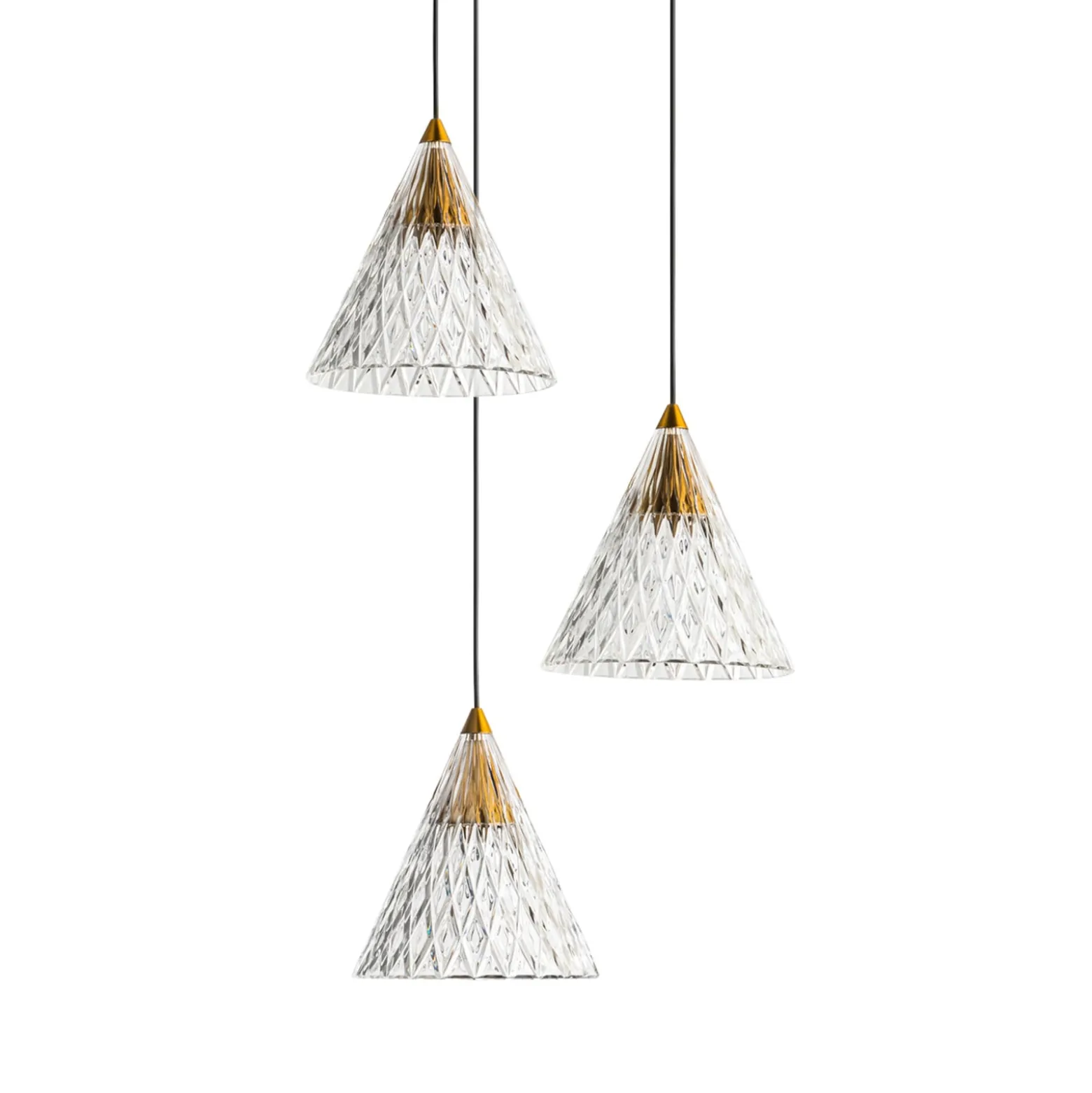 LEDS-C4 Veneto LED-Hängelampe Anbau 3-flammig gold