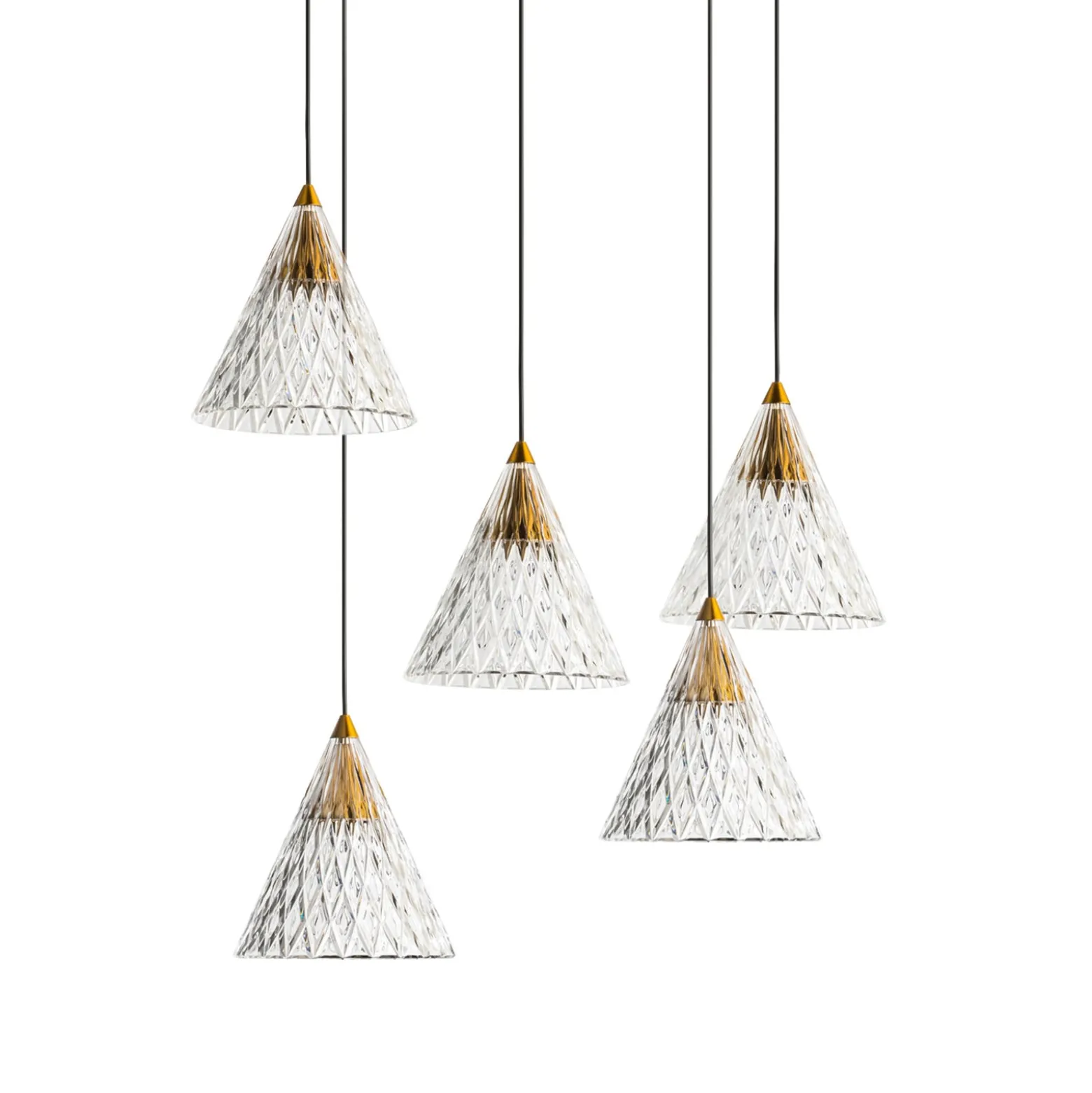 LEDS-C4 Veneto LED-Hängelampe Anbau 5-flammig gold