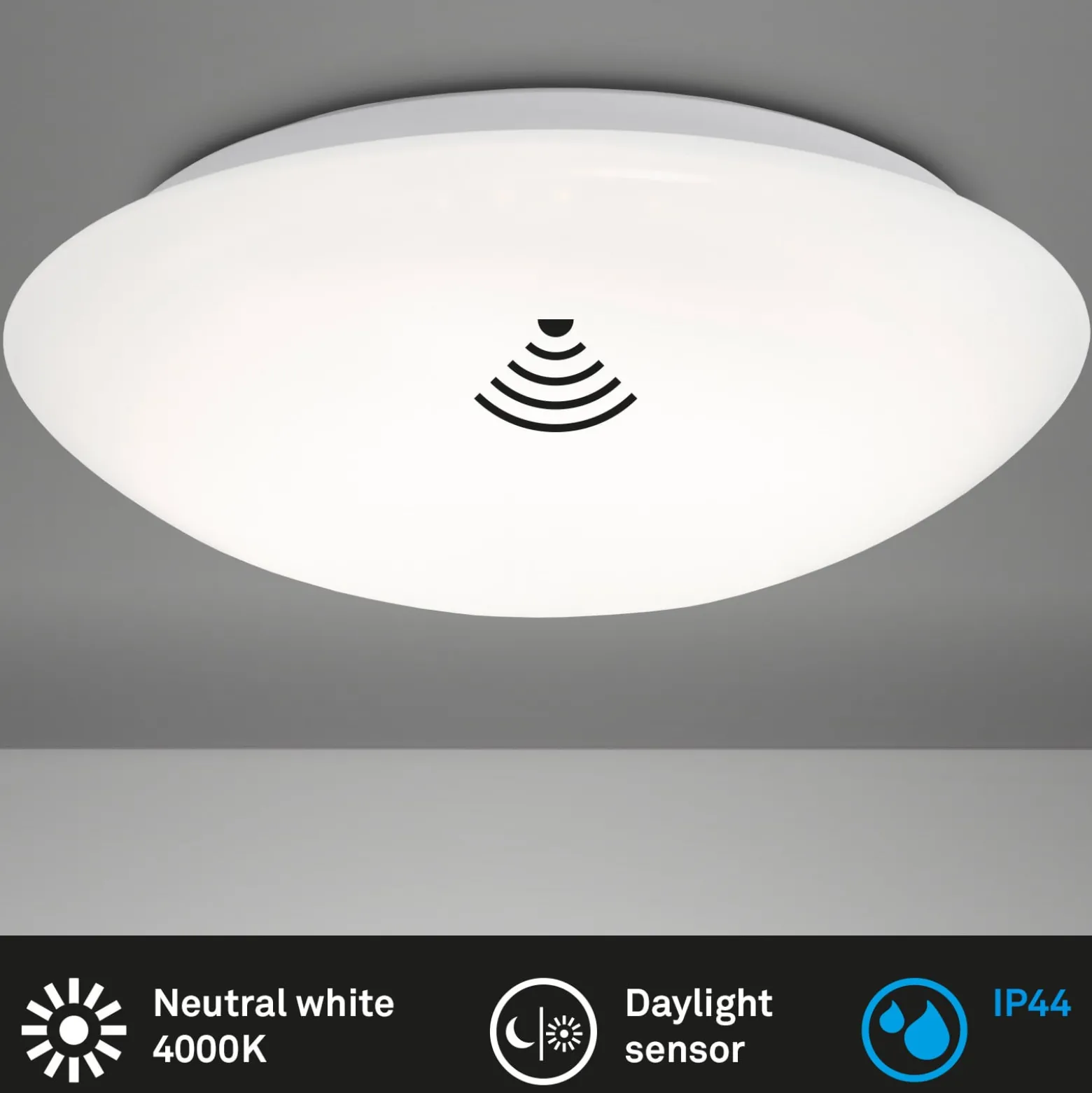 LED-Sensor-Deckenleuchte Elipso IP44 4.000K Ø38cm