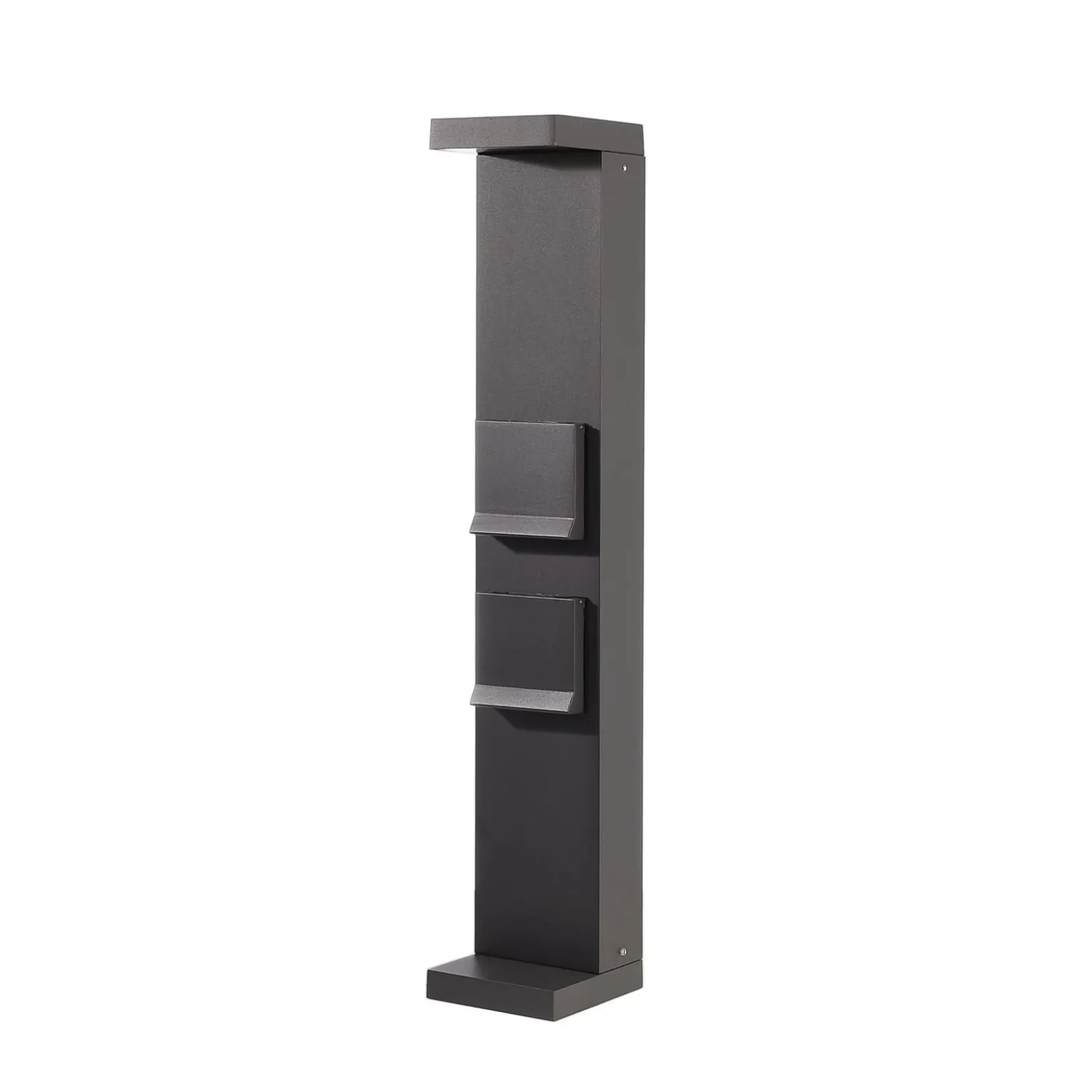 LED-Sockellampe Steckdosensäule Lerna, 60 cm, Alu dunkelgrau