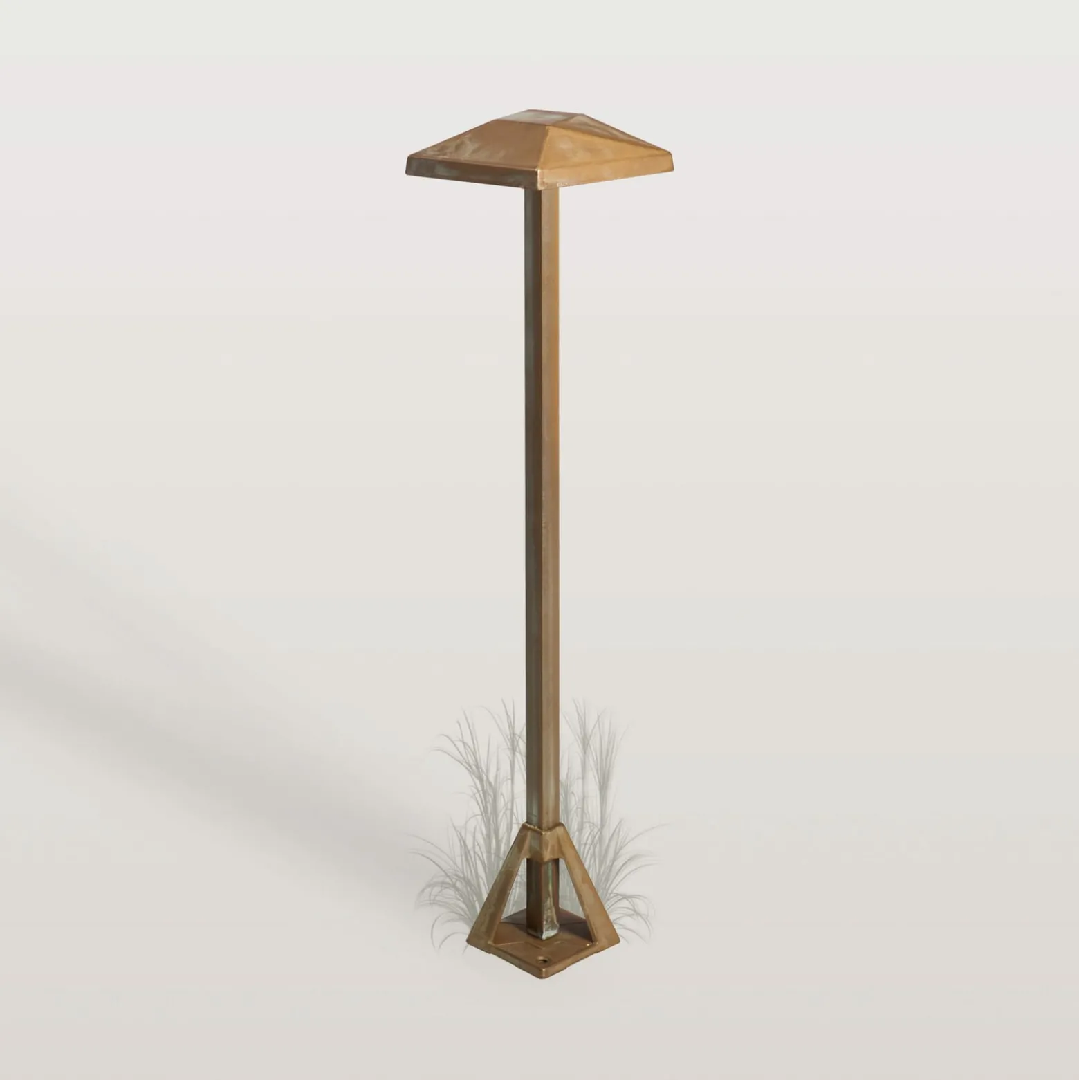 LED-Sockelleuchte Aura Edge, Höhe 50 cm, messing antik