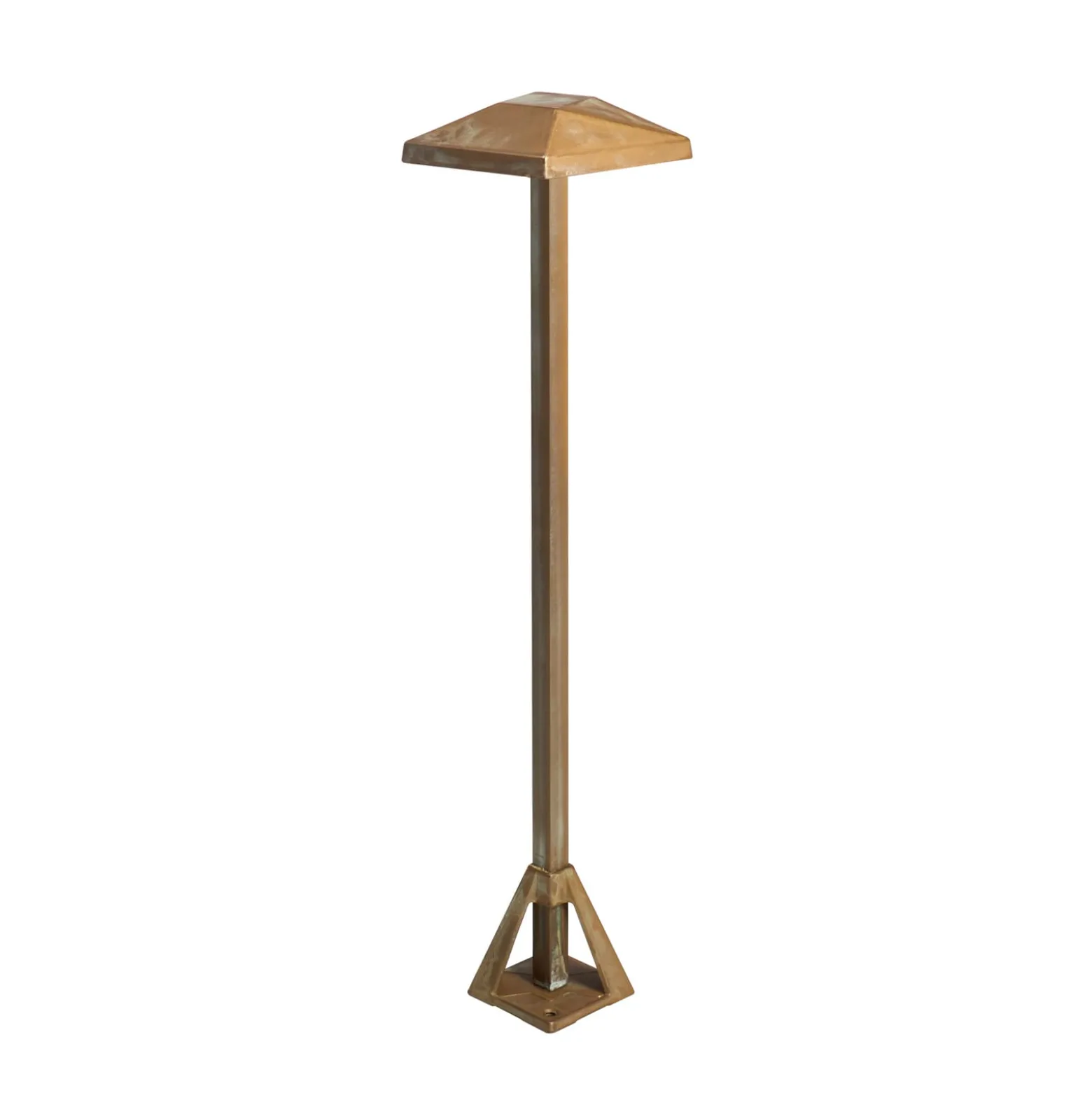 LED-Sockelleuchte Aura Edge, Höhe 50 cm, messing antik