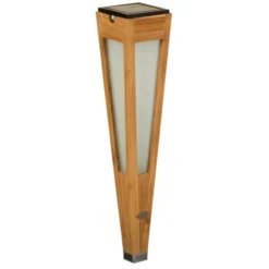 LED-Solarfackel Tecka mit Sensor, 52 cm, teak