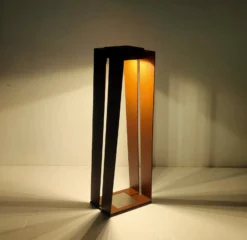 LED-Solarlaterne Skaal mit Sensor, corten, 70 cm