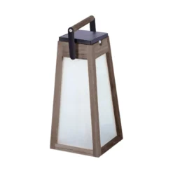 LED-Solarlaterne Tecka, Teakholz Duratec grau 39cm