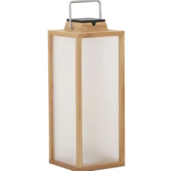 LED-Solarlaterne Tradition aus Teakholz Höhe 65 cm