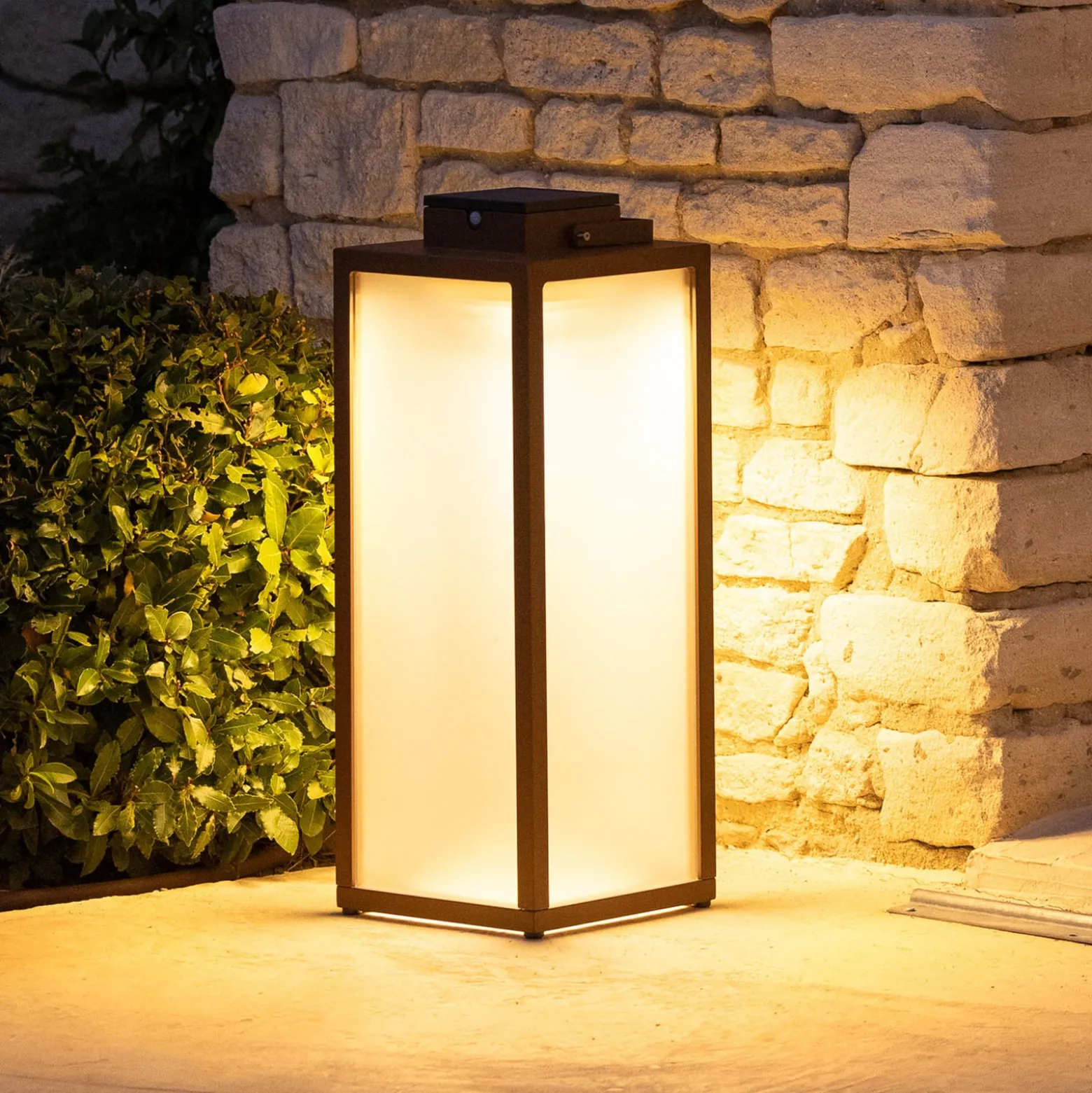 LED-Solarlaterne Tradition, corten, Höhe 65 cm