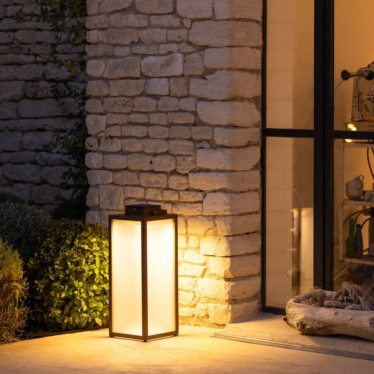 LED-Solarlaterne Tradition, corten, Höhe 65 cm