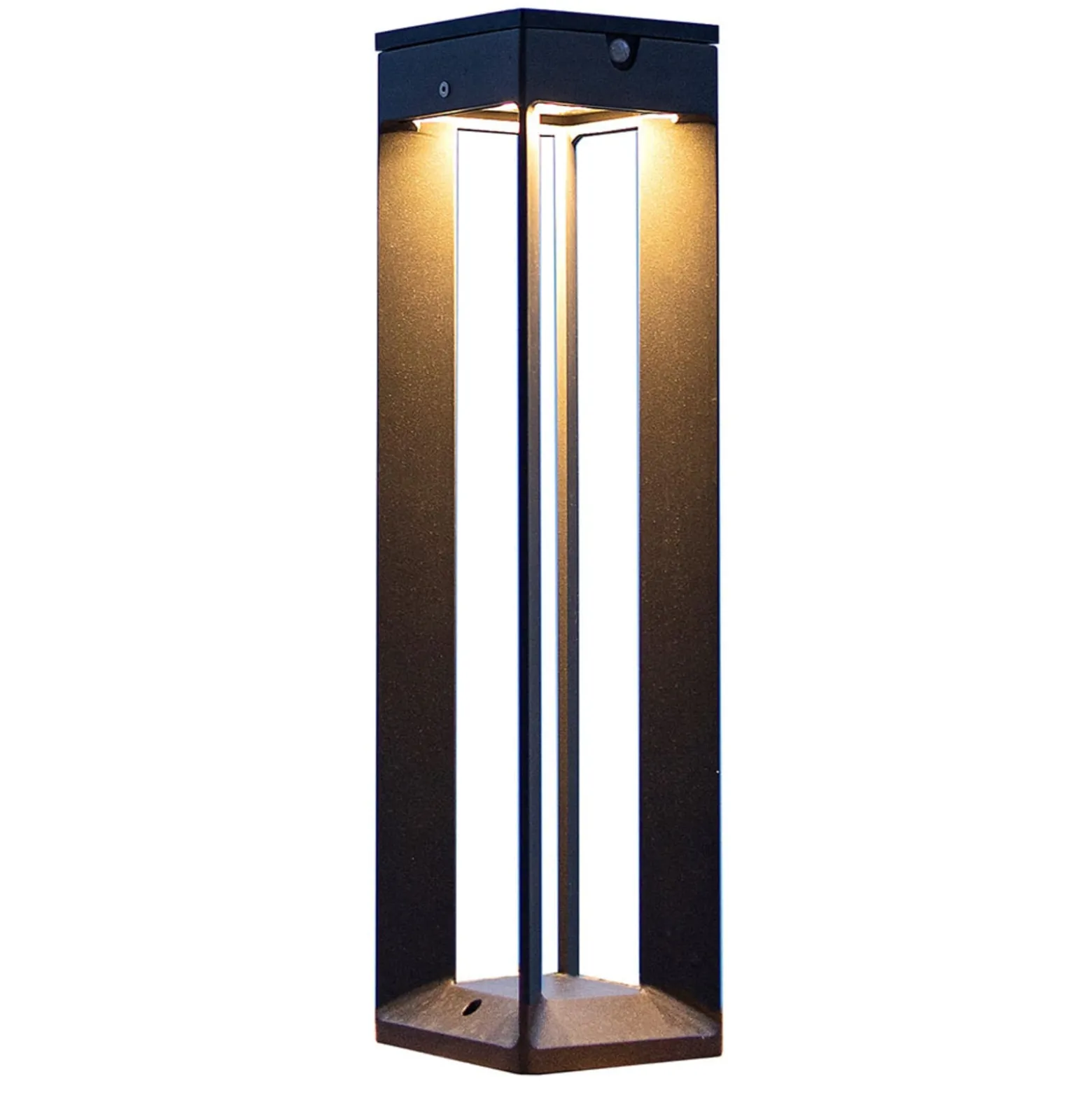 LED-Solarleuchte Borne mit Sensor, 45 cm, grau