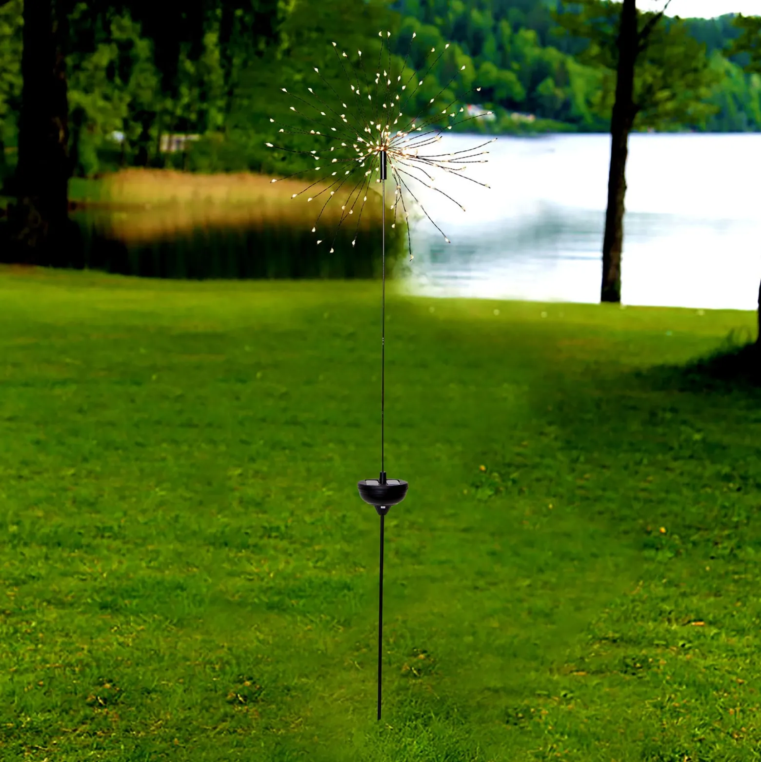 LED-Solarleuchte Firework mit Erdspieß, 100 cm