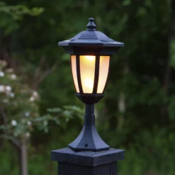 LED-Solarleuchte Flame, 4 in 1, schwarz