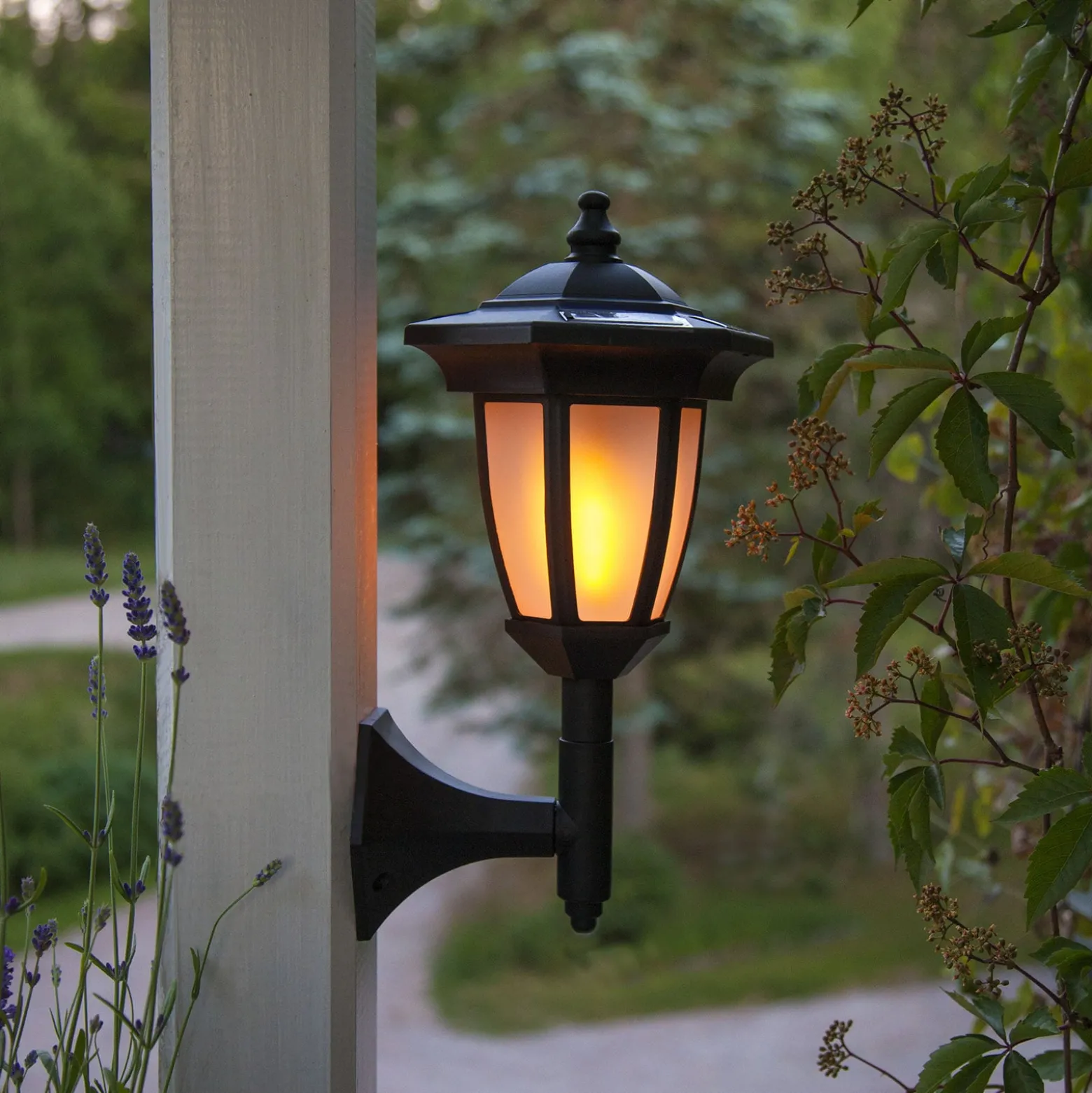 LED-Solarleuchte Flame, 4 in 1, schwarz