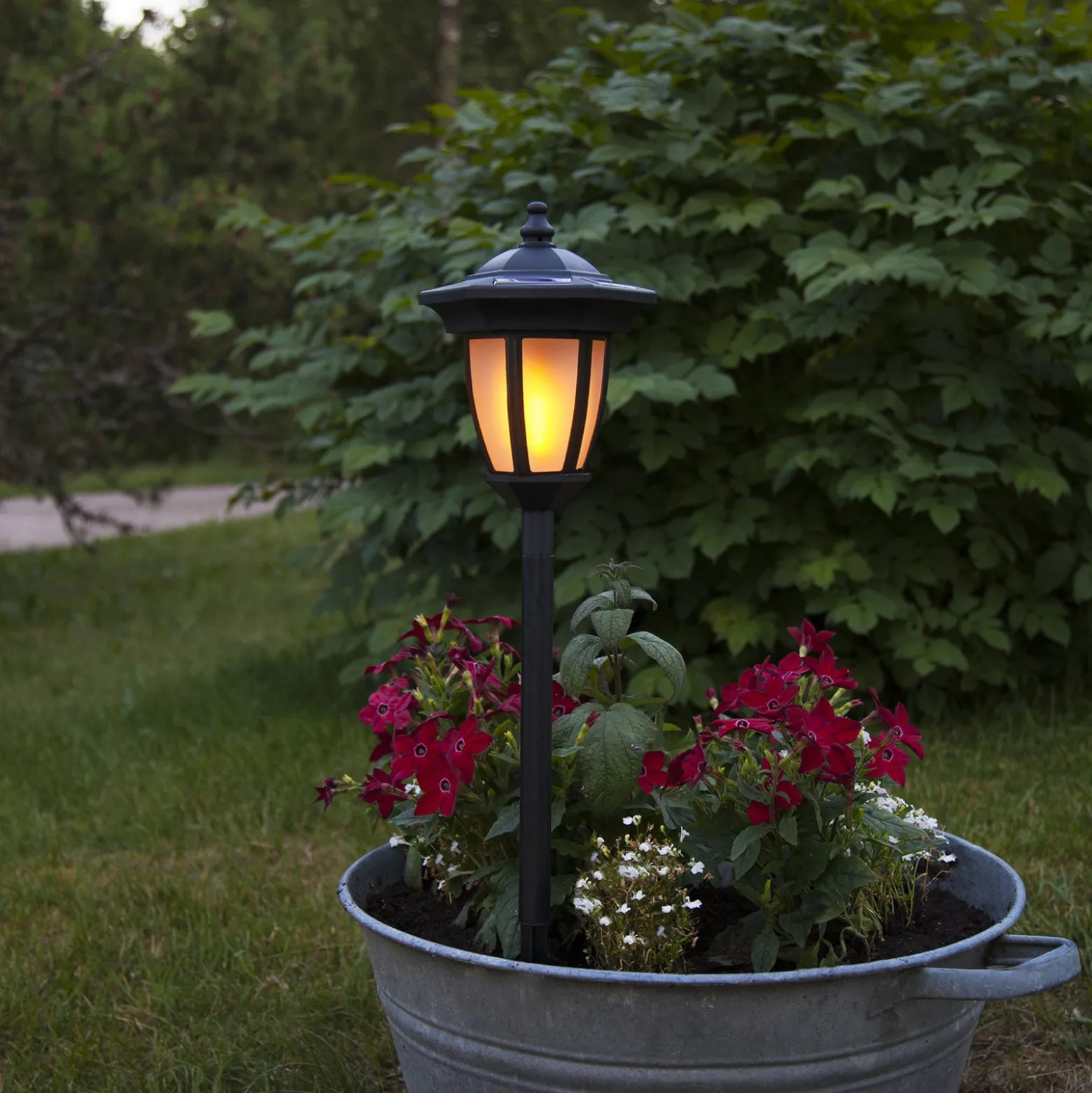LED-Solarleuchte Flame, 4 in 1, schwarz