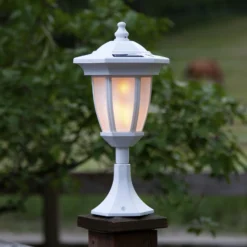 LED-Solarleuchte Flame, 4 in 1, weiß