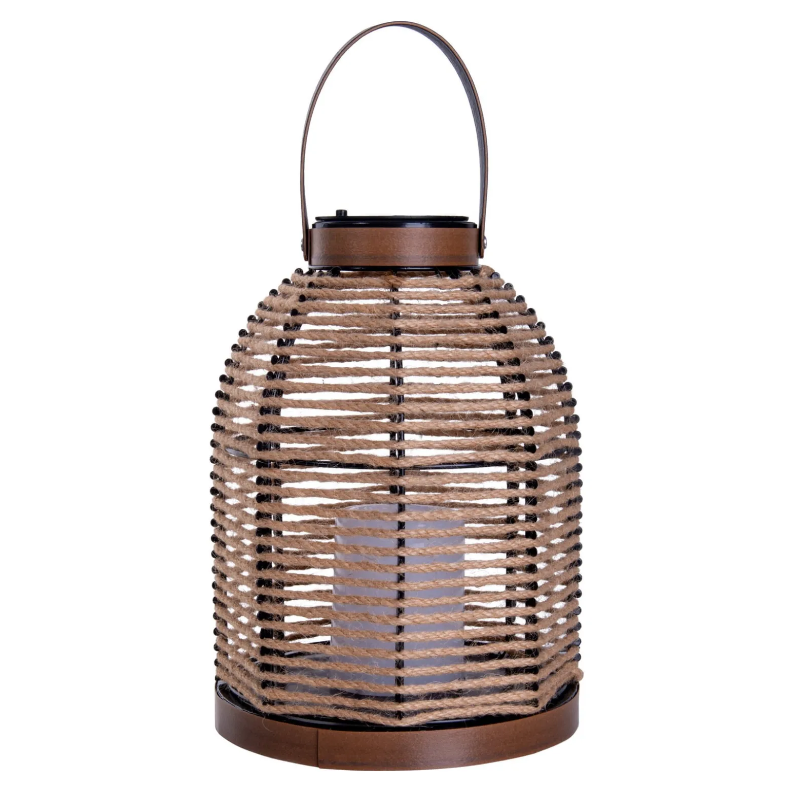 LED-Solarleuchte Korbinian, braun, Höhe 29 cm, IP44, Laterne