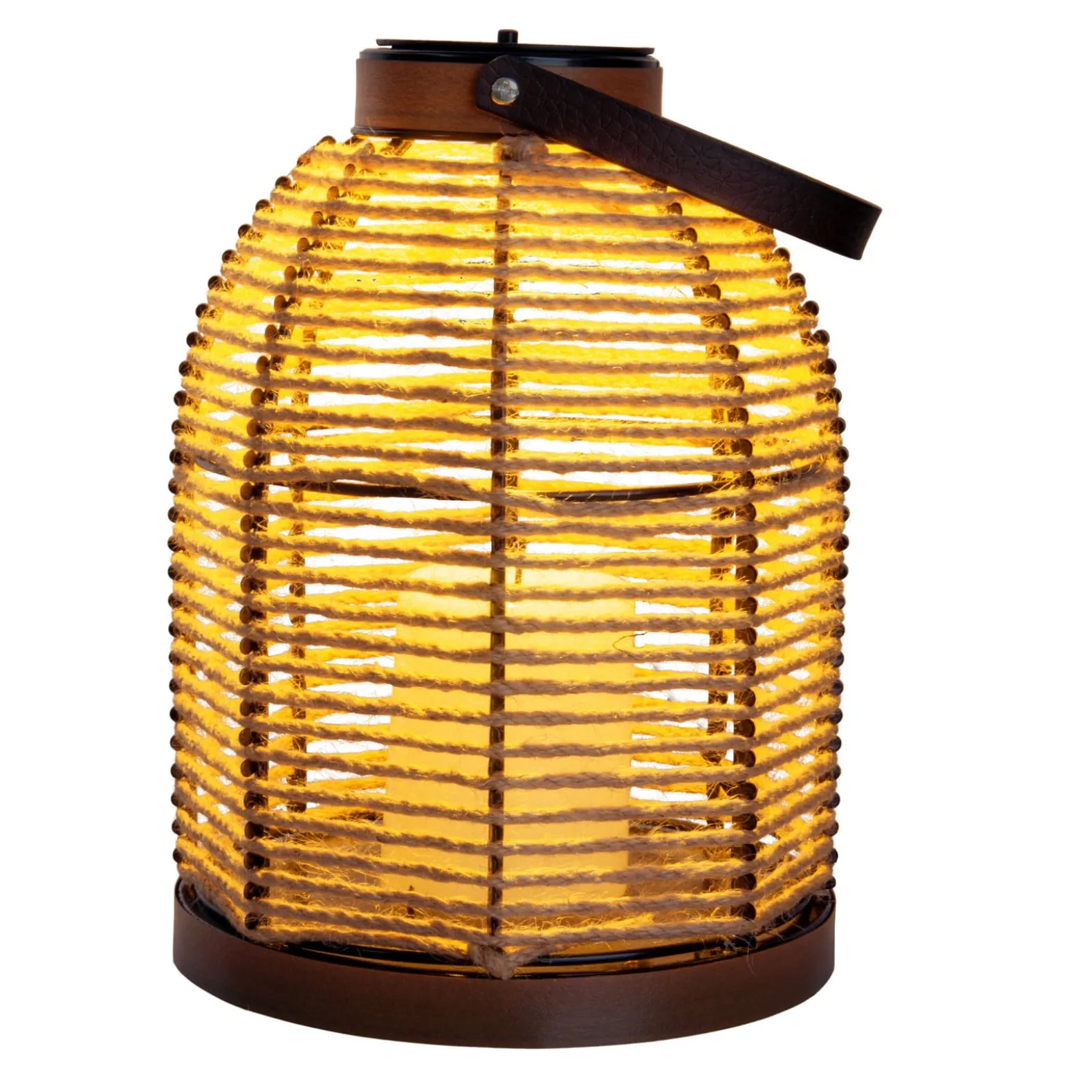 LED-Solarleuchte Korbinian, braun, Höhe 29 cm, IP44, Laterne