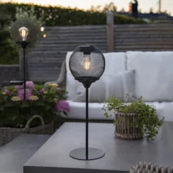 LED-Solartischlampe Sunlight mit Netzgeflecht