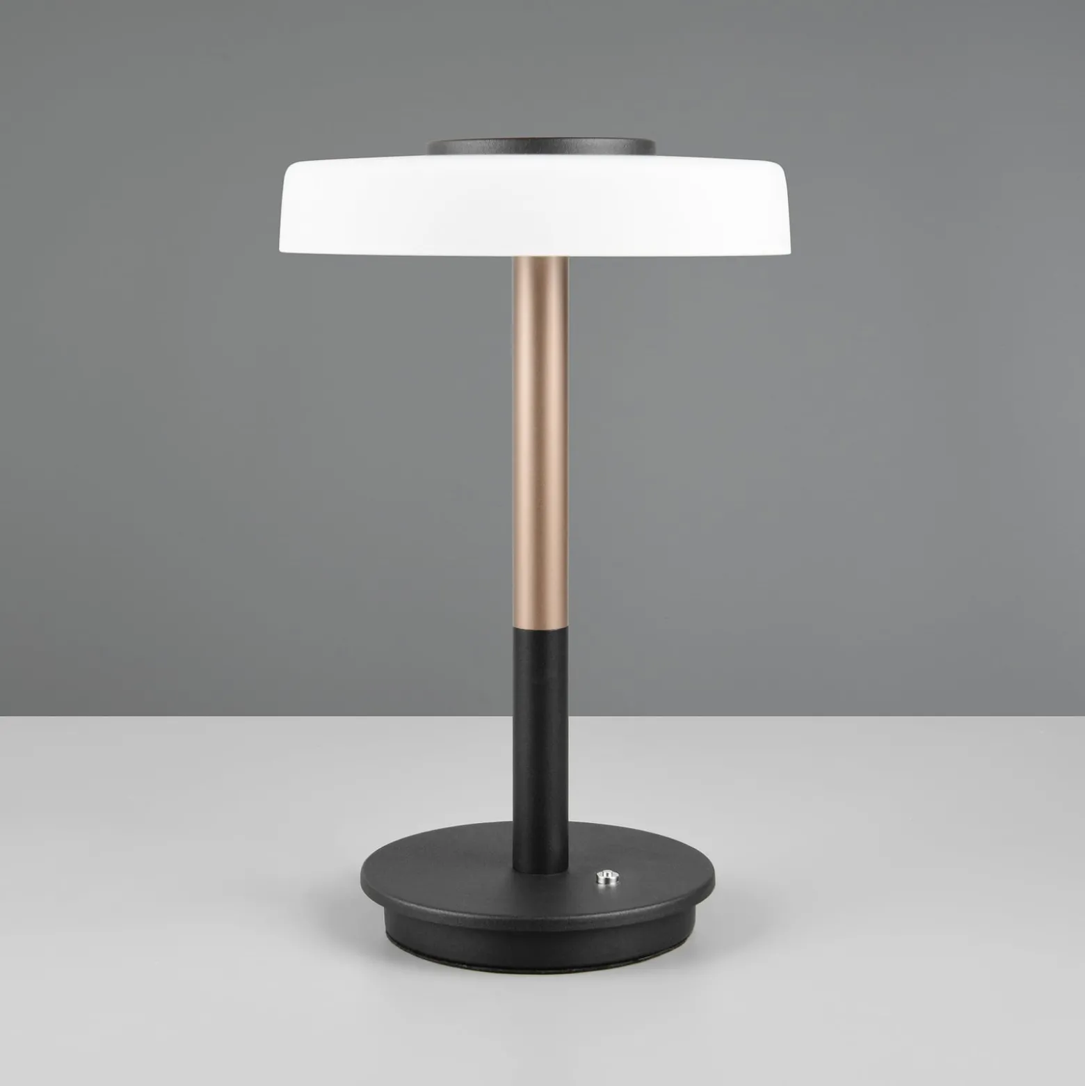 LED-Tischlampe Celeste weiß/braun 35 cm Glas/Metall Touchdim