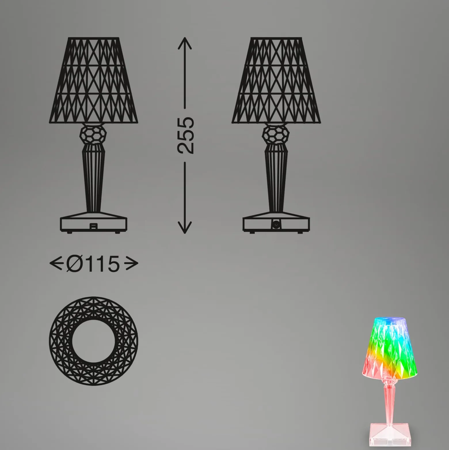 LED-Tischlampe 7464010 RGB mit Fernbedienung