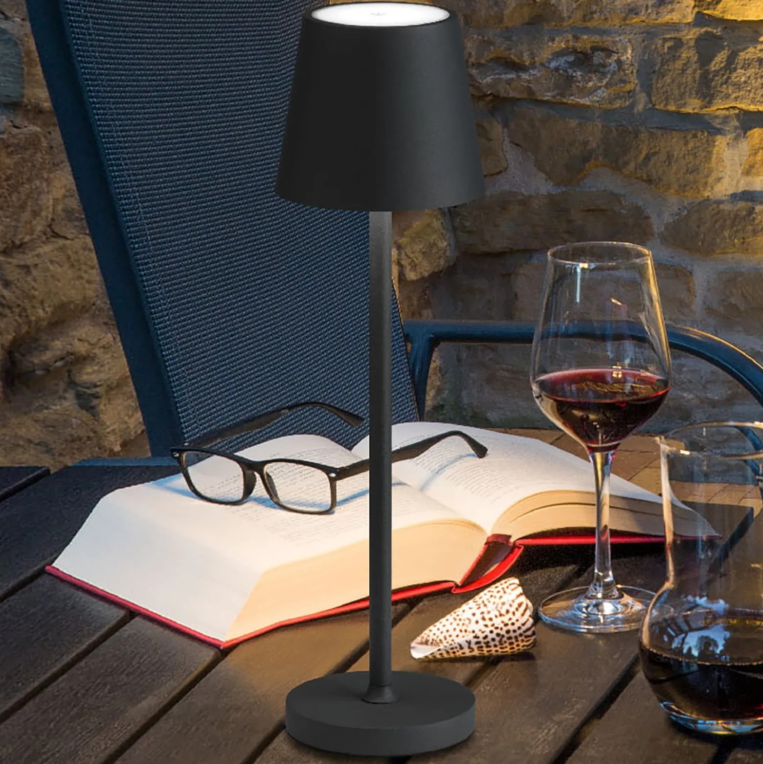 LED-Tischleuchte 5099, Akku IP54 dimmbar graphit