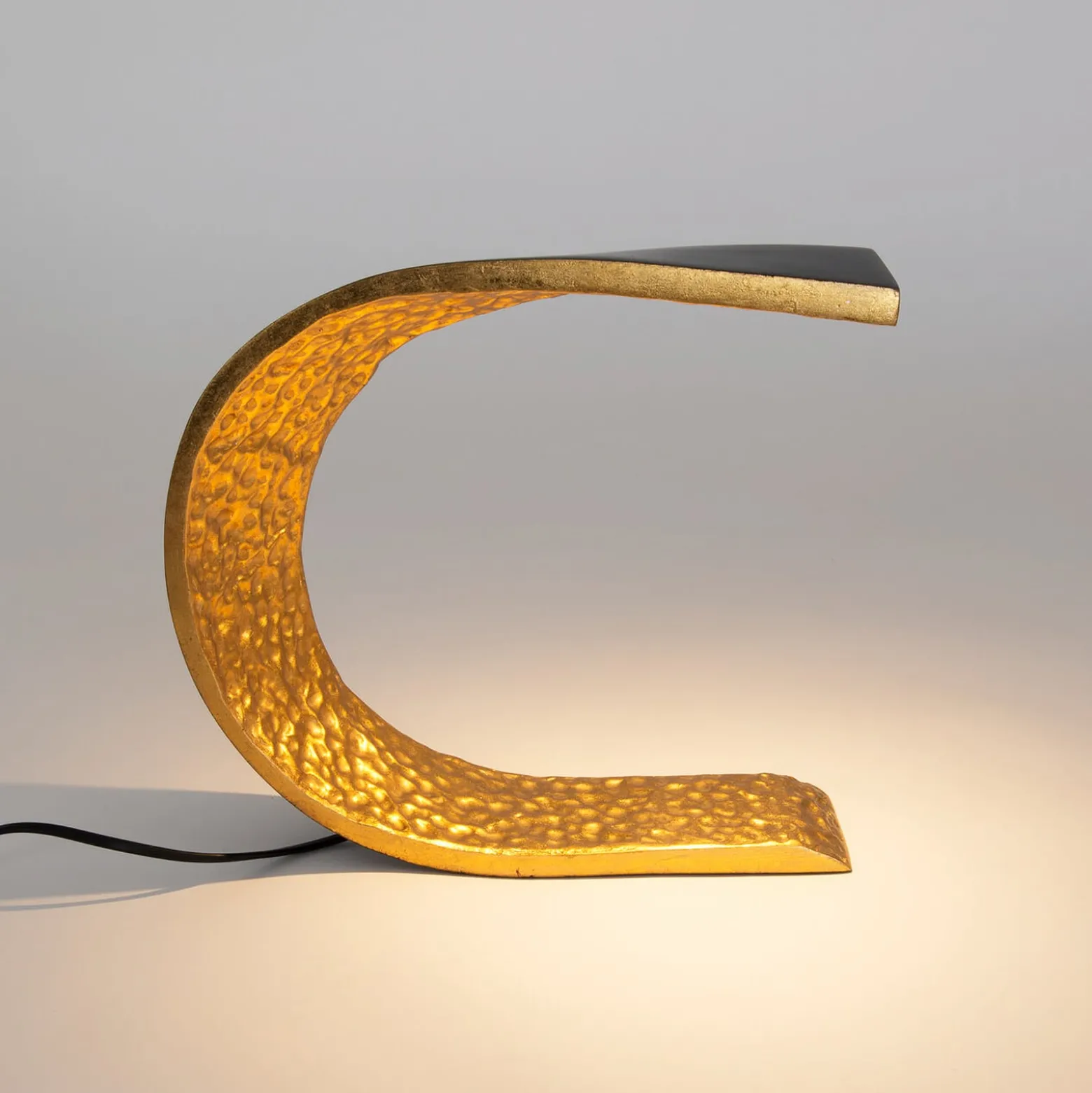 LED-Tischleuchte AUREONDA, schwarz/gold, Höhe 30 cm, Metall