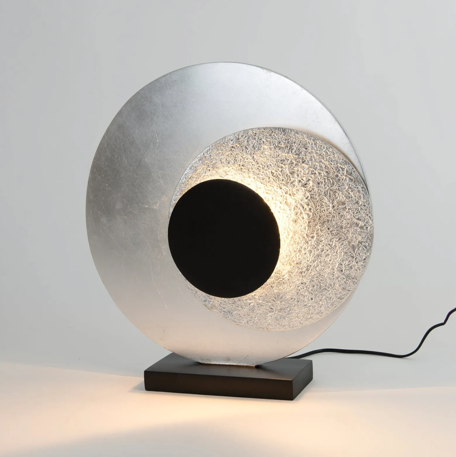 LED-Tischleuchte La Bocca, silber, Höhe 43 cm, 2-flg., Eisen