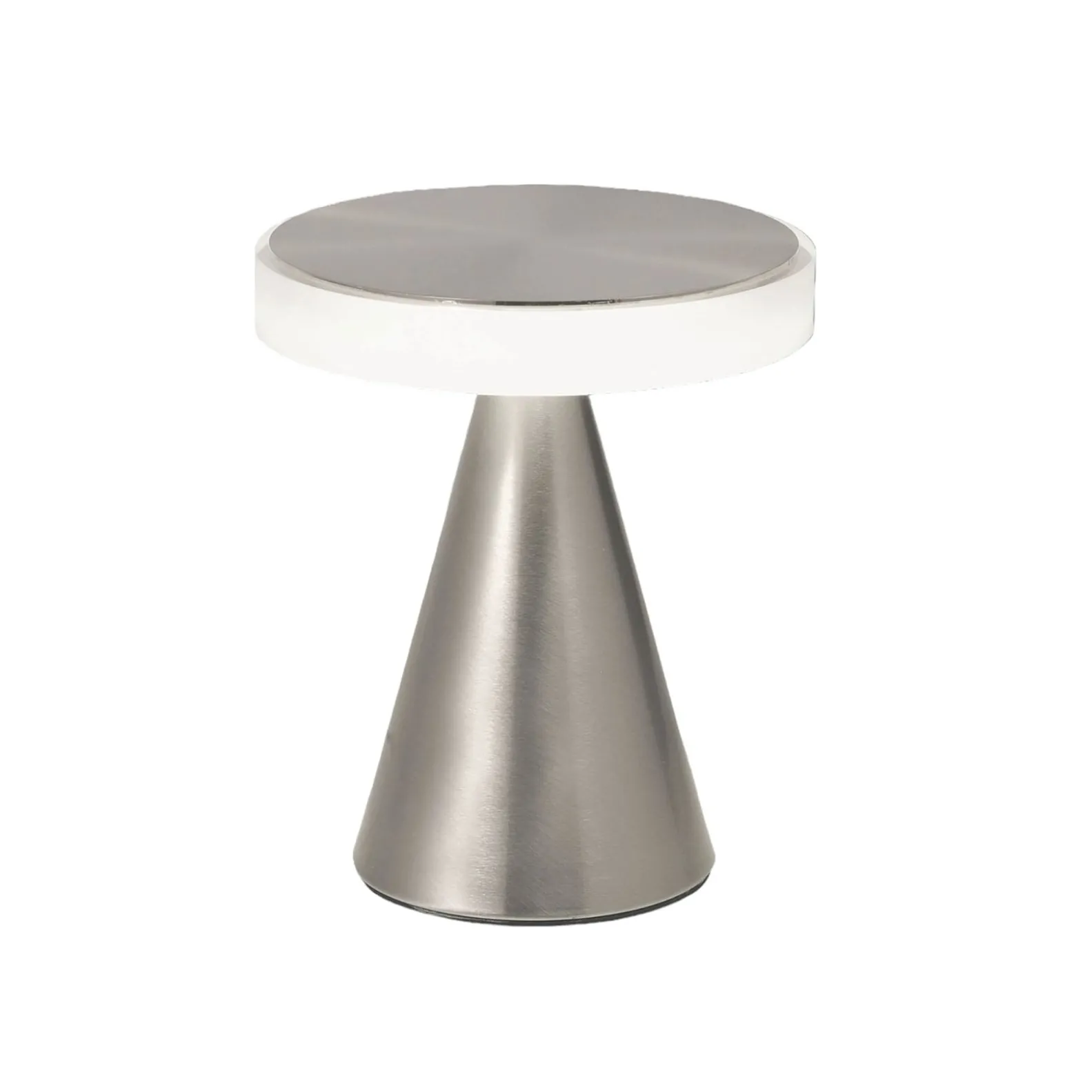 LED-Tischleuchte Neutra, Höhe 20 cm, nickel, Touchdimmer