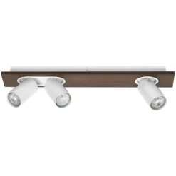 LEDVANCE LED-Deckenspot Mercury GU10, 3-fl., Holz/weiß
