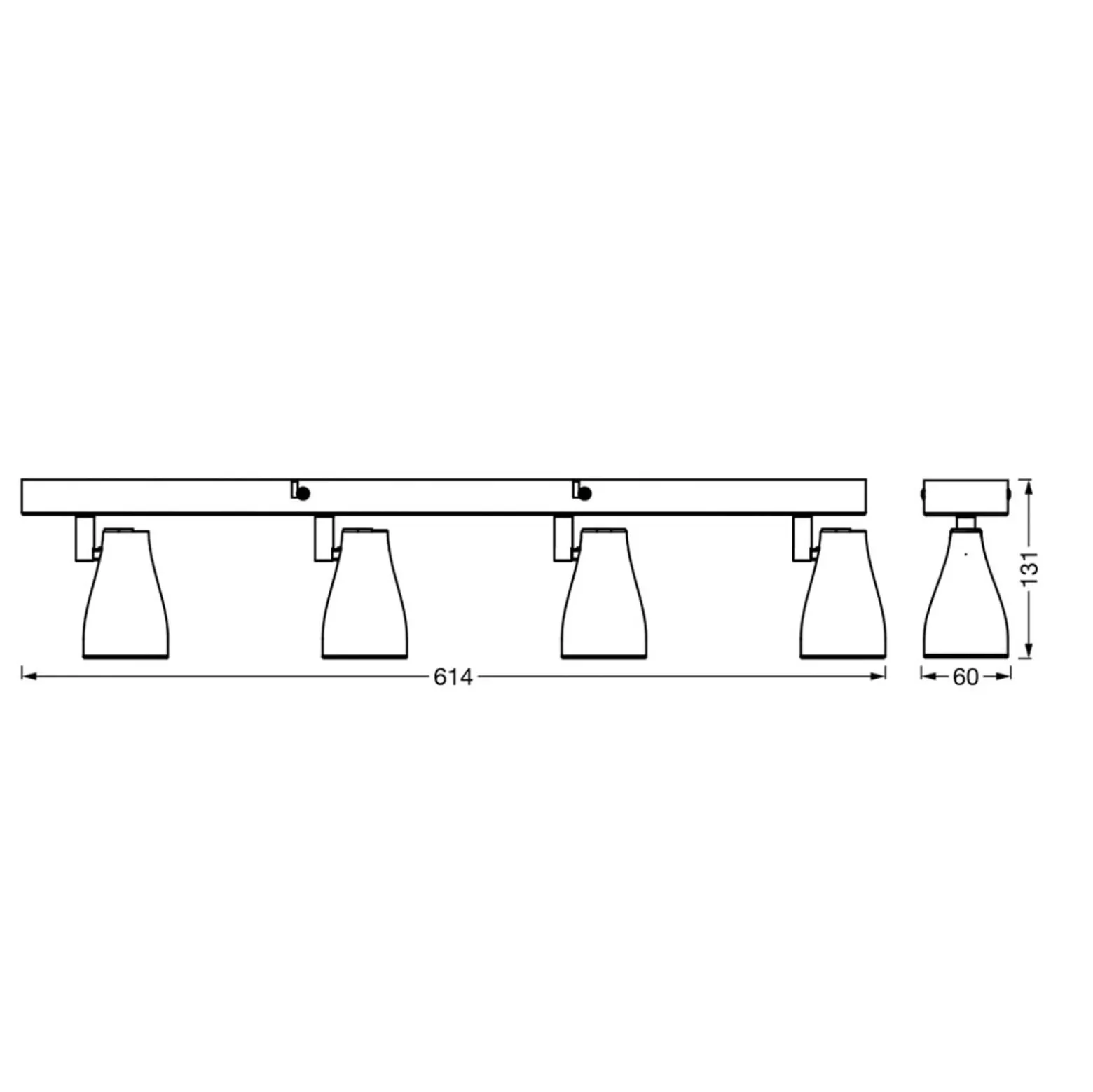 LEDVANCE Pear LED-Anbauspot GU10 4-flammig grau