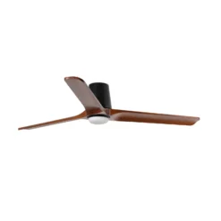 LED-Ventilator Heywood L, Ø132cm schwarz/holzfarben, DC, CCT