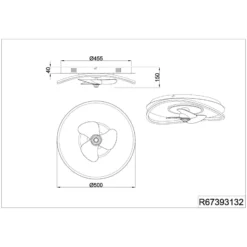 LED-Ventilator Sortland, DC, leise, 50cm, CCT, Fernbedienung