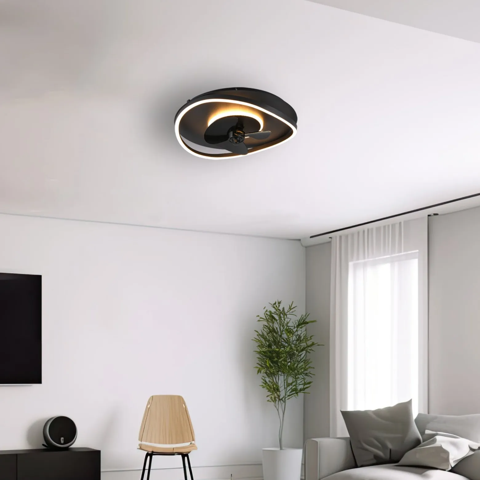 LED-Ventilator Sortland, DC, leise, 50cm, CCT, Fernbedienung