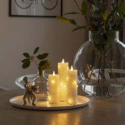 LED-Wachskerze creme Lichtfarbe Bernstein 15,2 cm