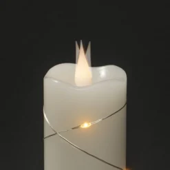 LED-Wachskerze creme Lichtfarbe Bernstein 15,2 cm