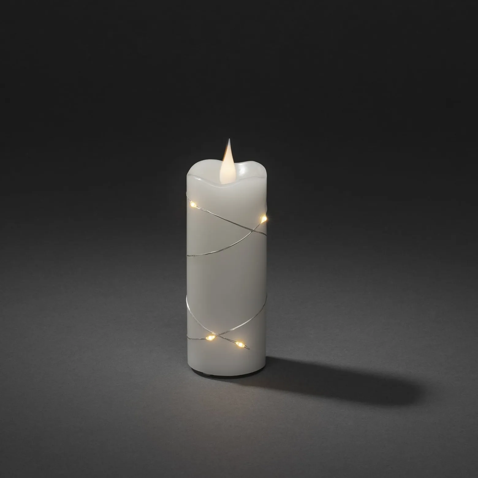 LED-Wachskerze weiß Lichtfarbe Warmweiß 12,7 cm