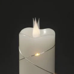 LED-Wachskerze weiß Lichtfarbe Warmweiß 12,7 cm