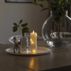 LED-Wachskerze weiß Lichtfarbe Warmweiß 12,7 cm