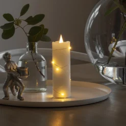 LED-Wachskerze weiß Lichtfarbe Warmweiß 12,7 cm