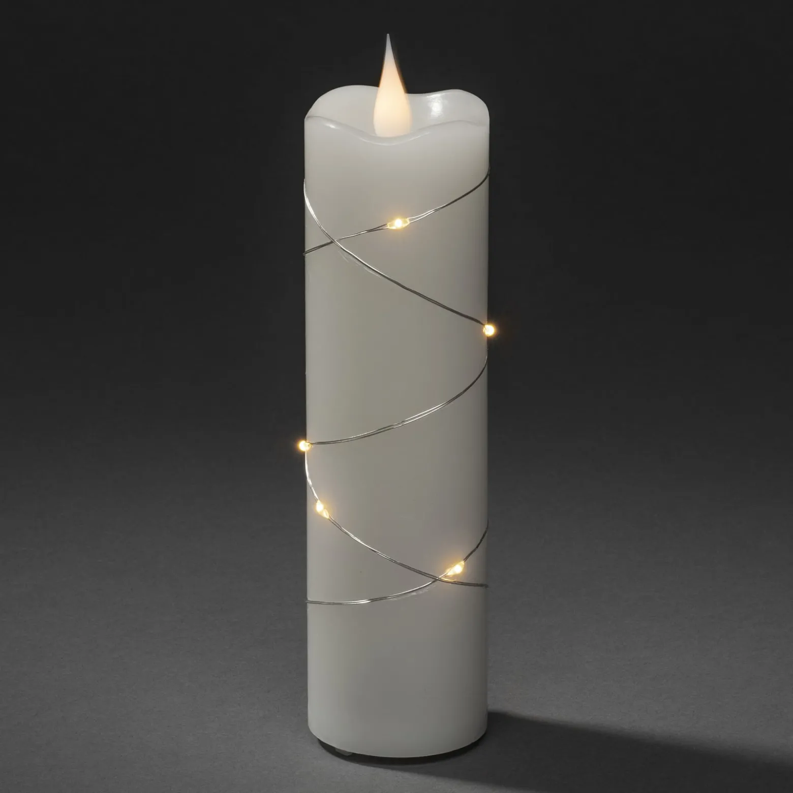 LED-Wachskerze weiß Lichtfarbe Warmweiß 17,8 cm