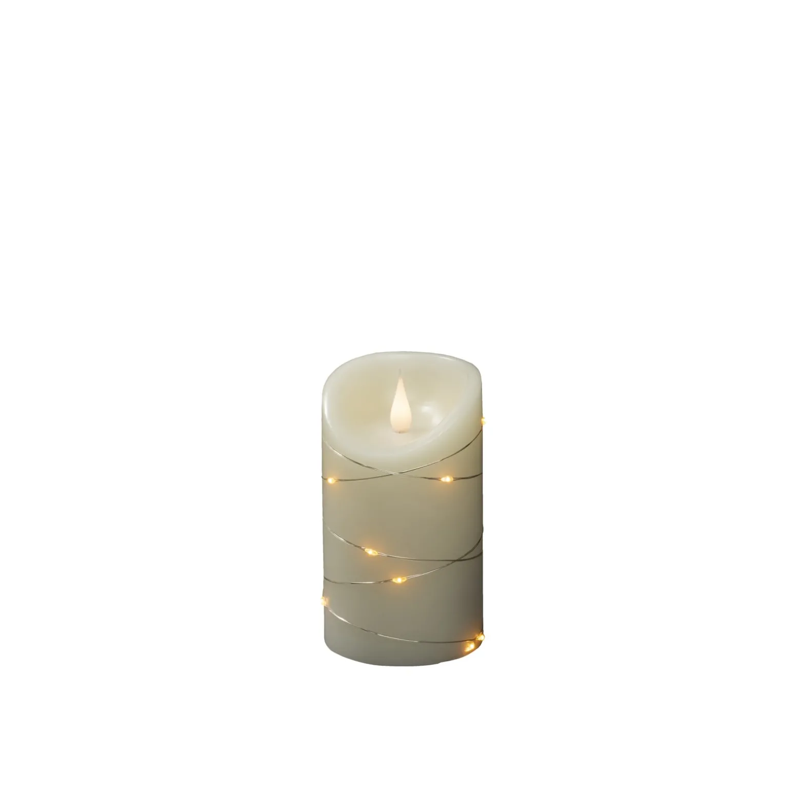 LED-Wachskerze weiß Lichtfarbe Warmweiß 17,8 cm
