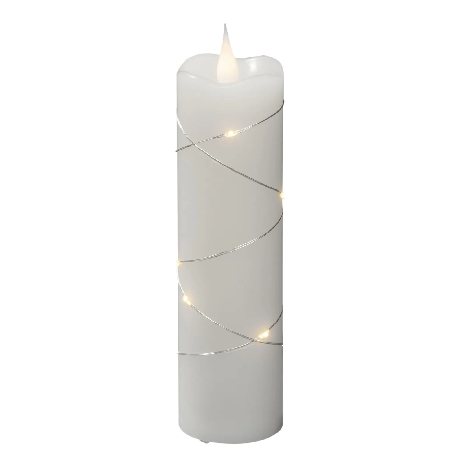 LED-Wachskerze weiß Lichtfarbe Warmweiß 17,8 cm