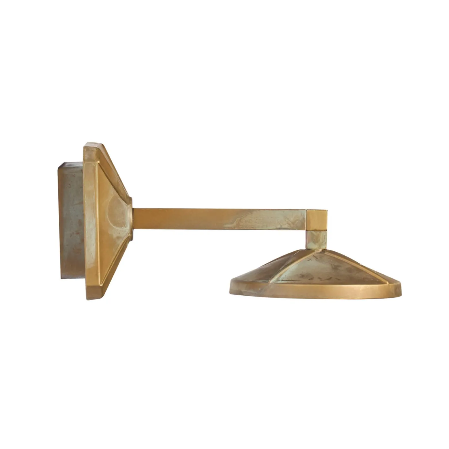 LED-Wandlampe Aura Disk, Ausladung 23 cm messing antik IP65