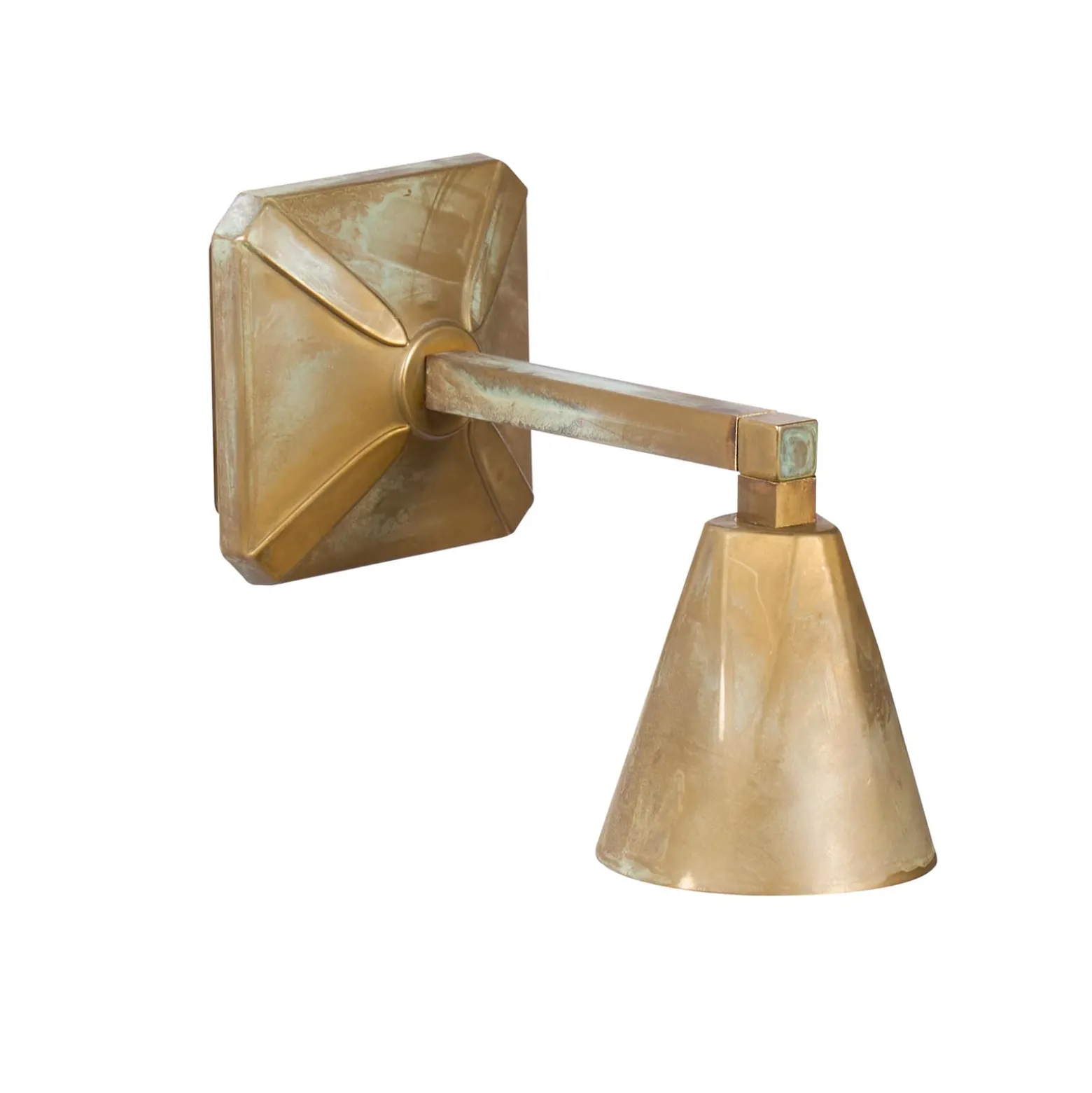 LED-Wandlampe Silva Disk, Ausladung 22 cm messing antik IP65