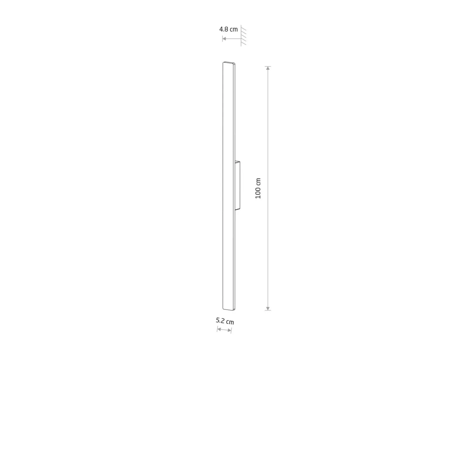 LED-Wandleuchte Demi M, sand, Aluminium, Höhe 100 cm, IP54
