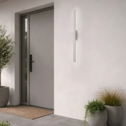 LED-Wandleuchte Demi M, sand, Aluminium, Höhe 100 cm, IP54